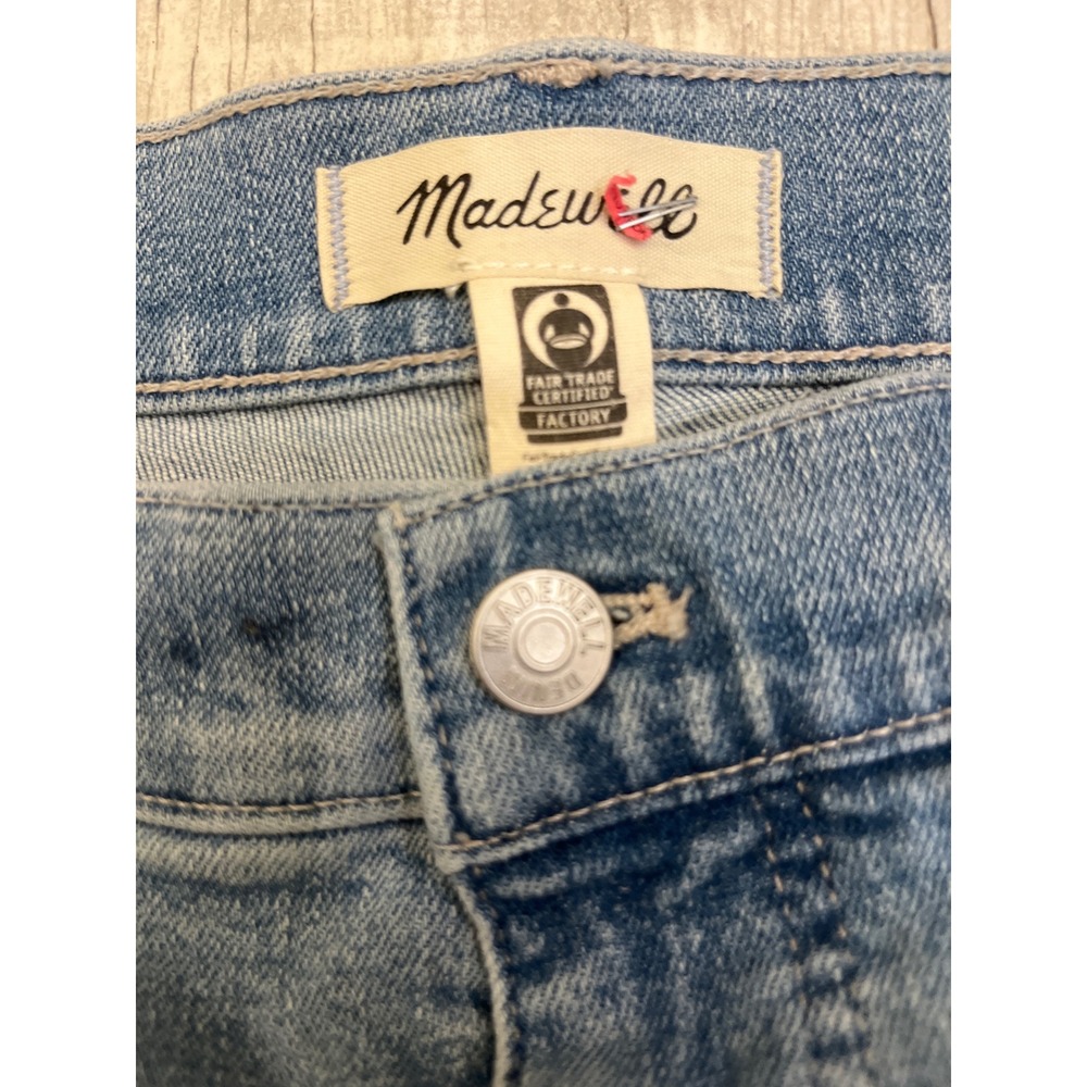 Madewell 11 High Rise Flare Jeans Distressed Light Wash Size 30